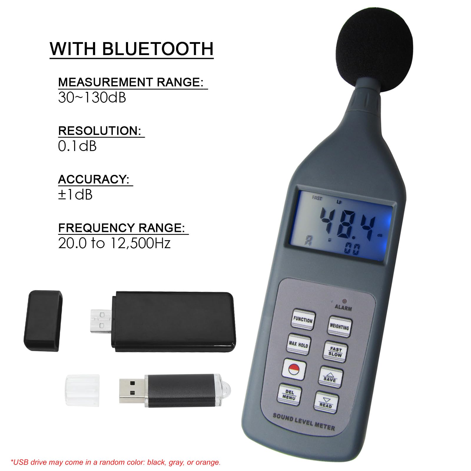 Professional Digital Sound Level Meter 30-130dB with Bluetooth - Noise Measurement Tool for Home, Studio, Construction & Industrial Use