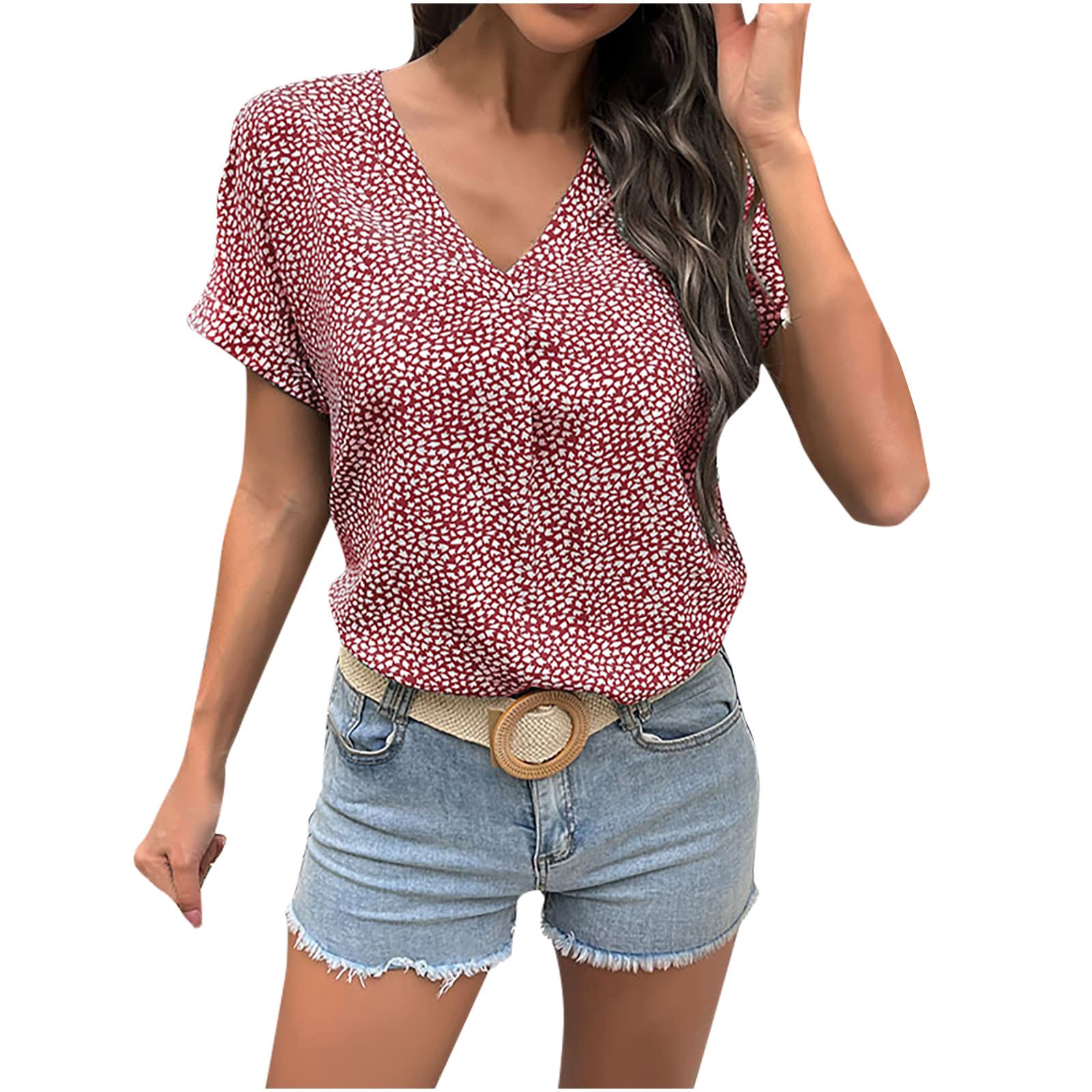 Plus Size Women's Flowy Tunic Tops - Short Sleeve Minion Print Blouse for Casual Wear & Summer Outfits | Perfect for Work, Beach & Everyday Fashion