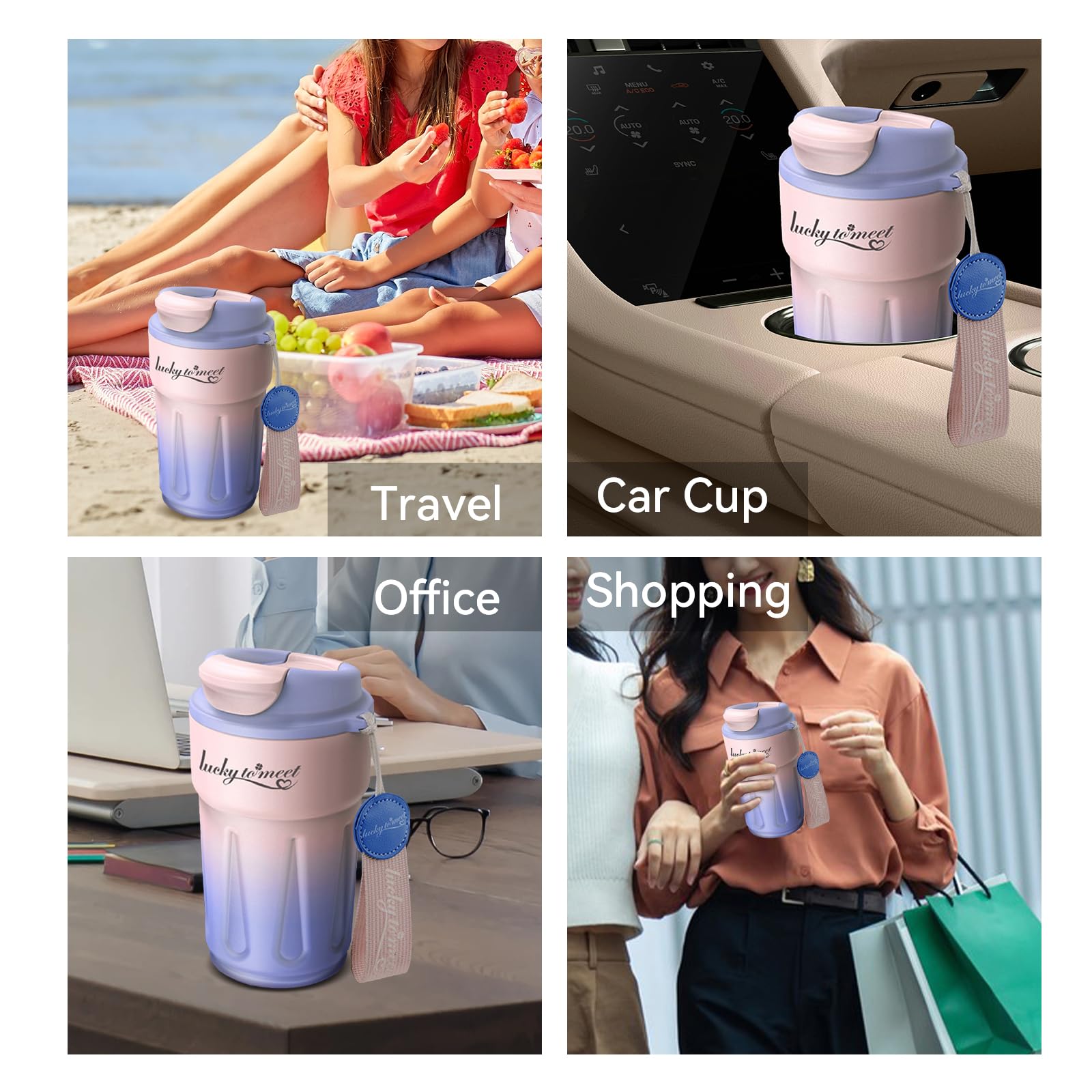 Smart Insulated Coffee Tumbler with Temperature Display - Perfect for Travel & Car Commutes