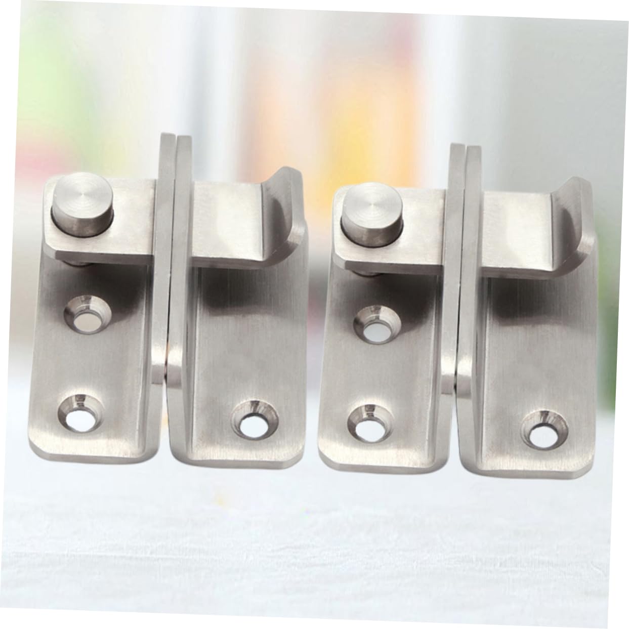 6-Pack Cabinet Door Locks with Cage - Child Proof Safety Latches for Drawers, Cupboards & Furniture - Heavy Duty Security Door Bolts for Home, Office & Skateboard Storage (Black)