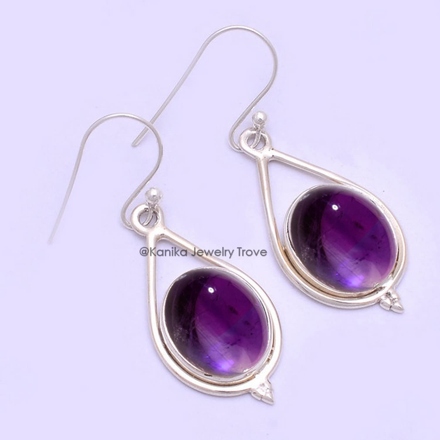 925 Sterling Silver Amethyst Drop Dangle Earrings for Women | Handmade Purple Gemstone Jewelry | Gift for Her, Birthday, Anniversary | Elegant Party & Wedding Accessories