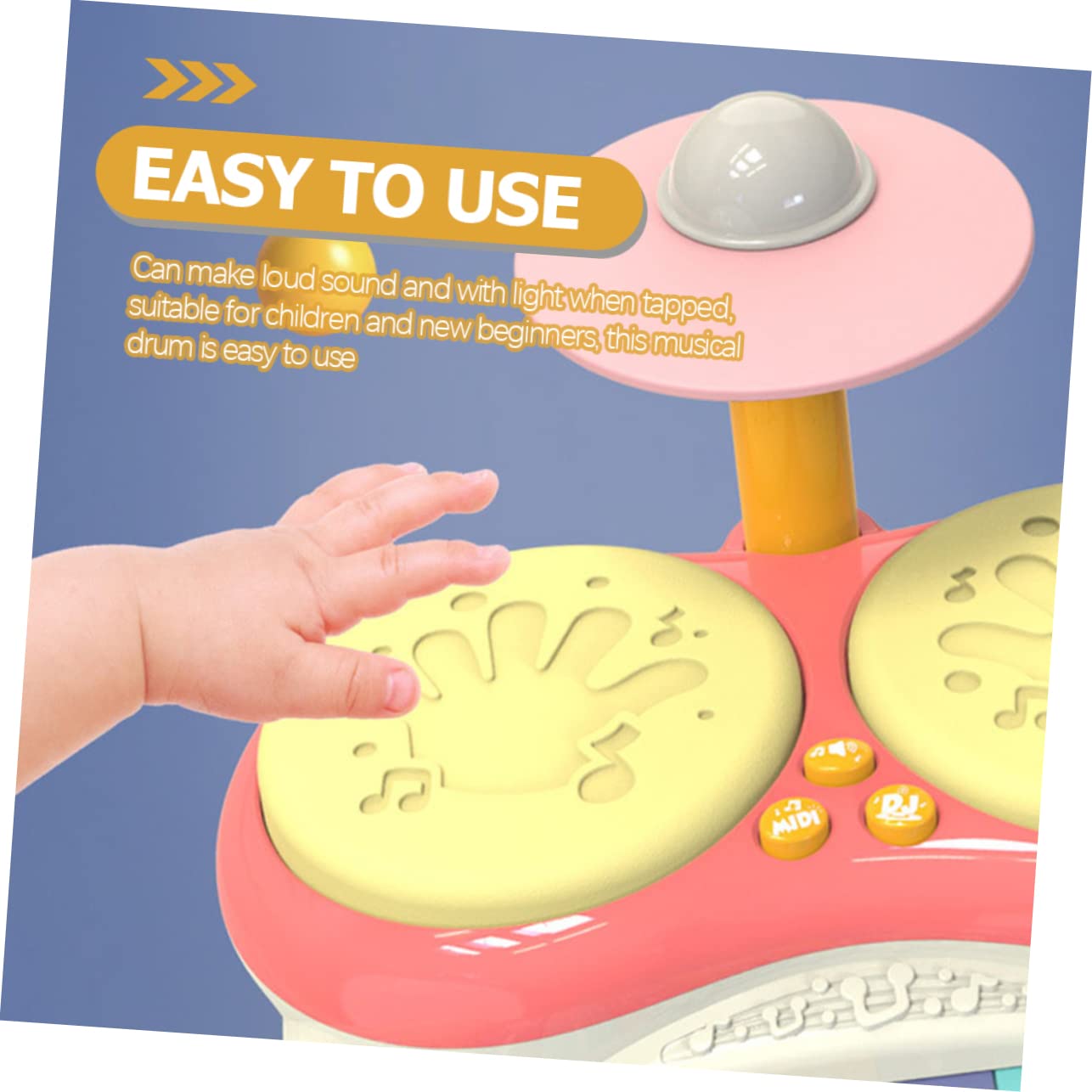 TOYANDONA Kids Drum Toy - Pink Plastic Musical Instrument for Toddlers & Children - Fun Educational Toy for Early Learning & Playtime - Perfect for Birthday Gifts, Classroom Activities & Pretend Play