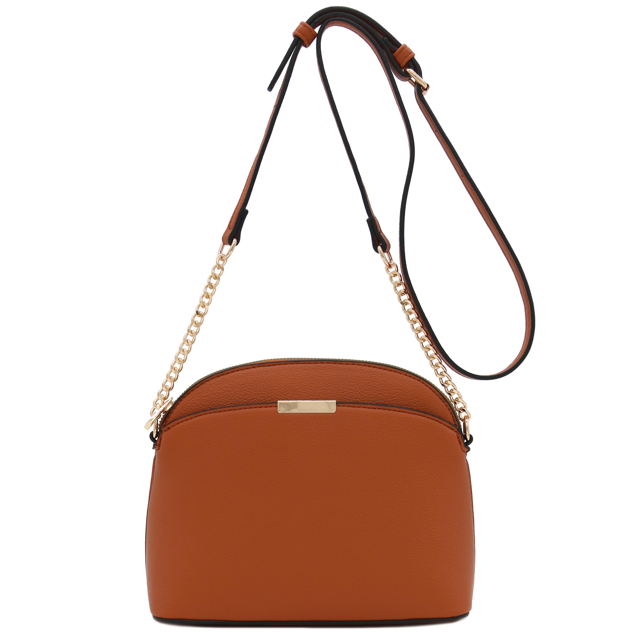 Stylish Faux Leather Small Dome Crossbody Bag with Adjustable Chain Strap - Perfect for Women's Daily Use, Parties, and Travel Accessories