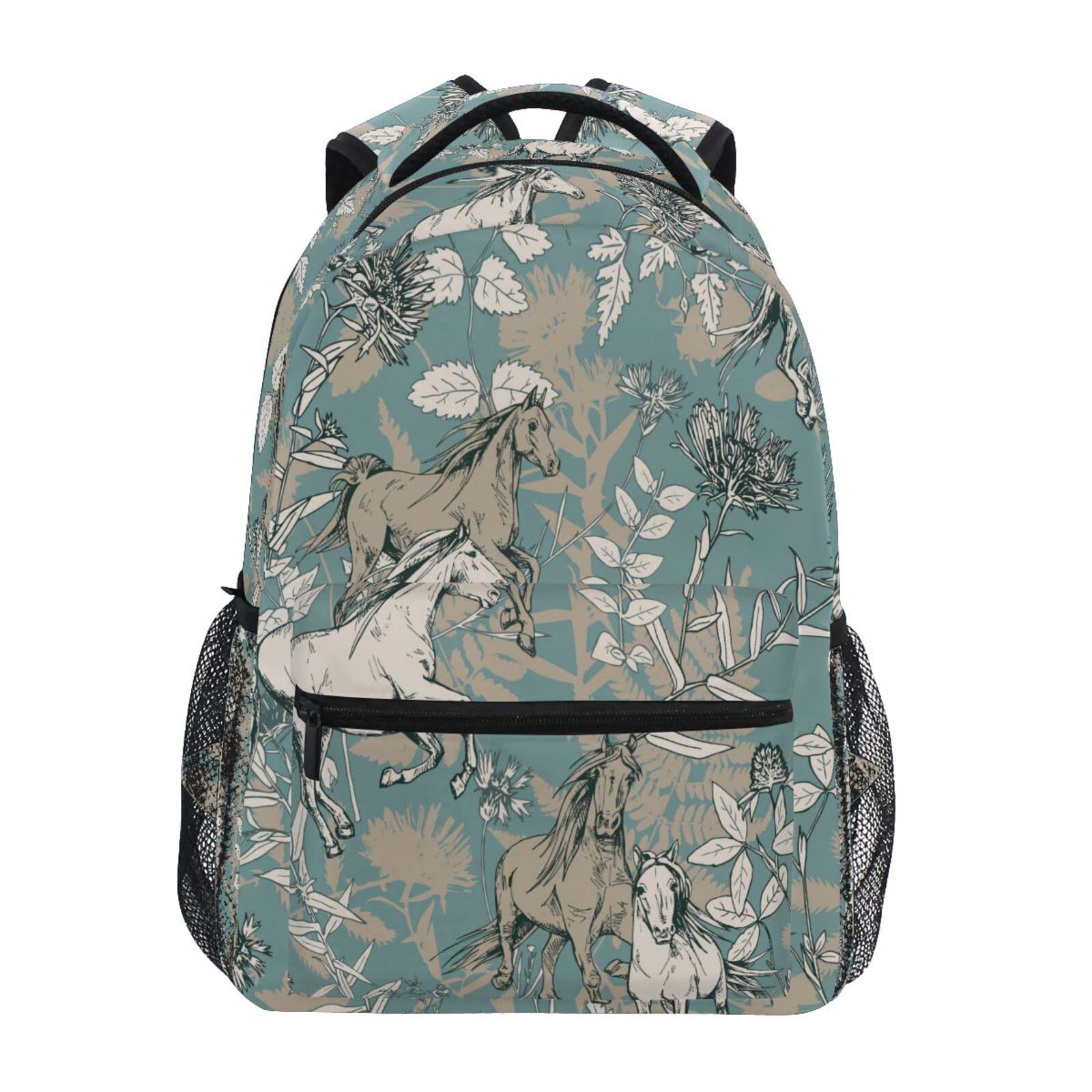 Kigai Running Horses Laptop Backpack - 20L Large Capacity Waterproof Travel Backpack for Men & Women, Cool Student Bookbag with USB Charging Port - Perfect for College, Commuting & Outdoor Adventures