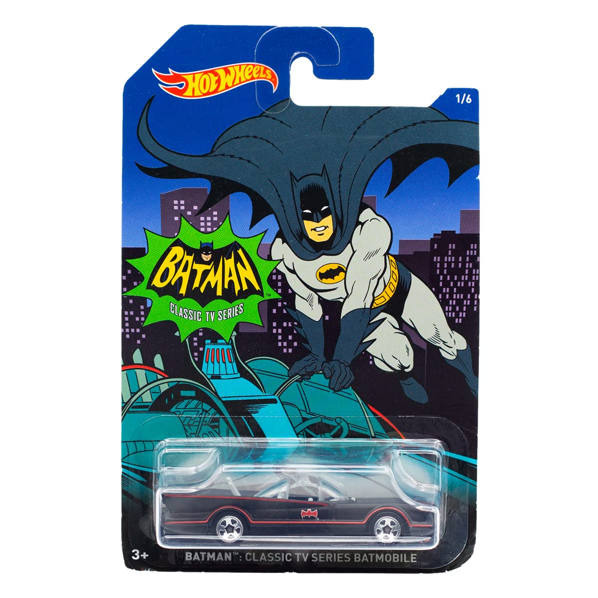 Hot Wheels 1/6 Scale Batman Classic TV Series Batmobile Die-Cast Car - 1966 Classic TV Series Batmobile Replica for Collectors & DC Fans - Perfect for Display, Gifts & Play Scenes