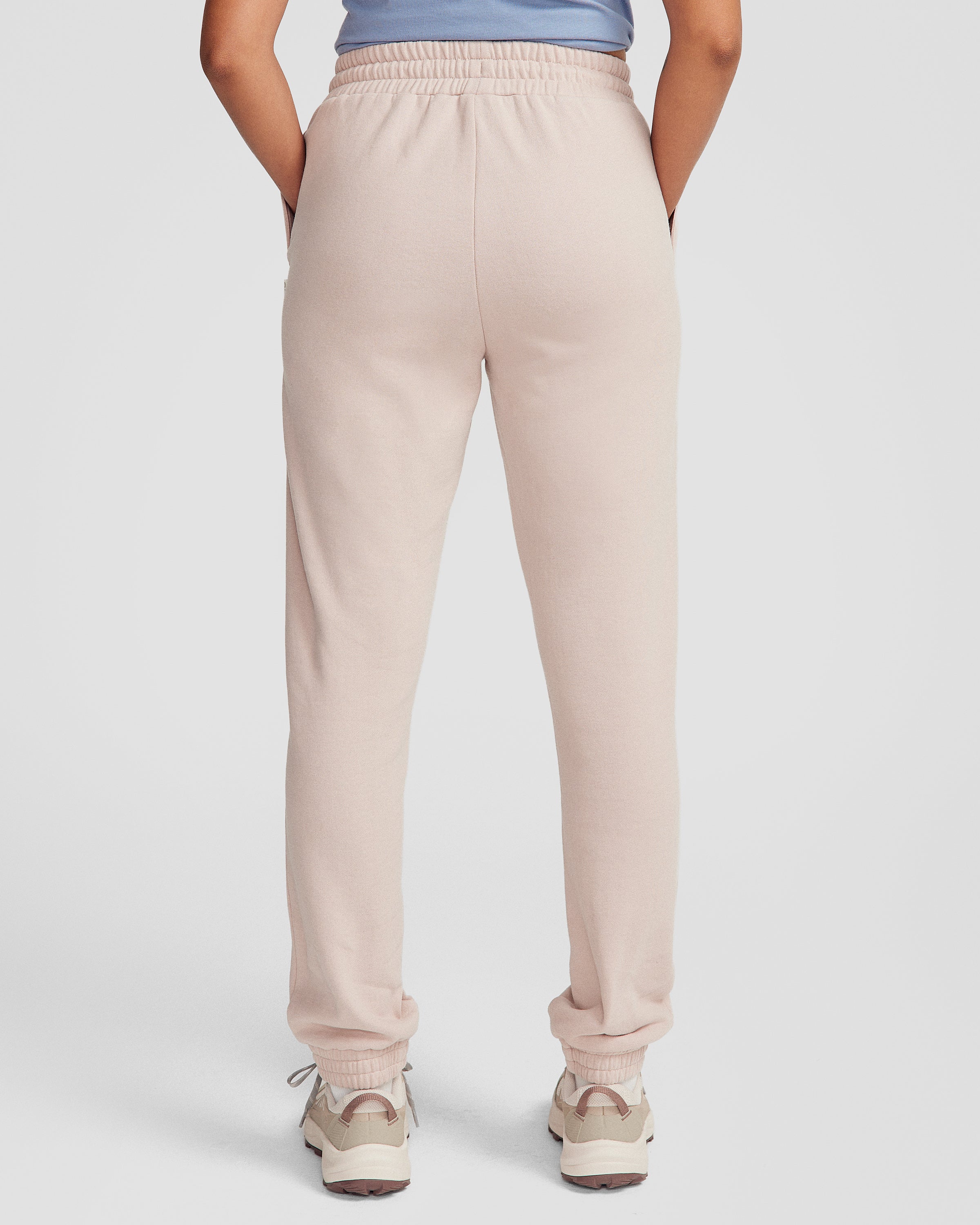 Women's Heritage Logo Slouchy Brushed Joggers - Light Taupe Comfortable Lounge Pants for Yoga, Running & Casual Wear