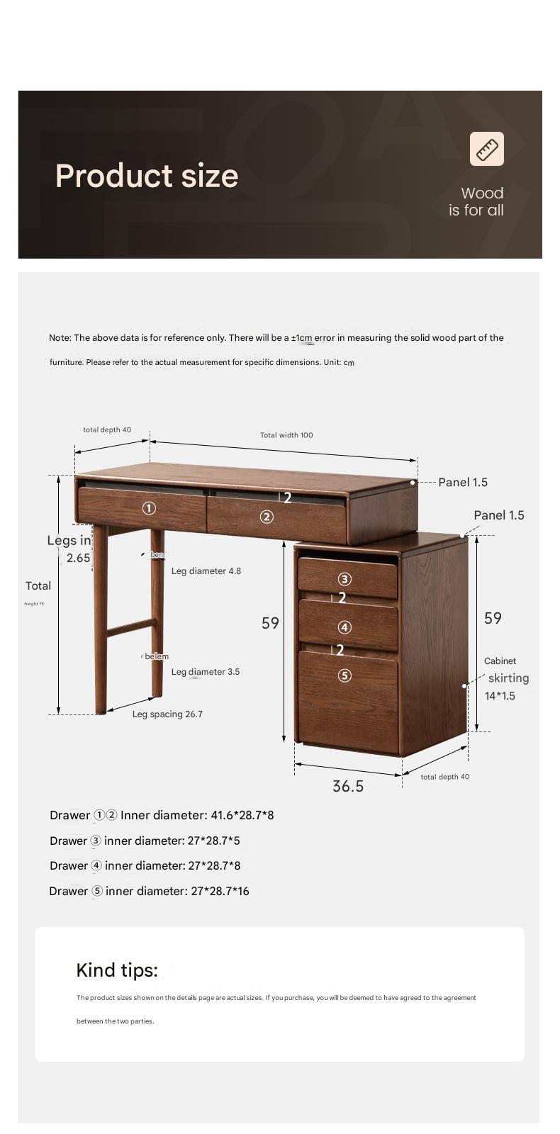 Modern Oak Solid Wood Retractable Vanity Dressing Table with Mirror - Perfect for Bedroom, Bathroom & Makeup Organization
