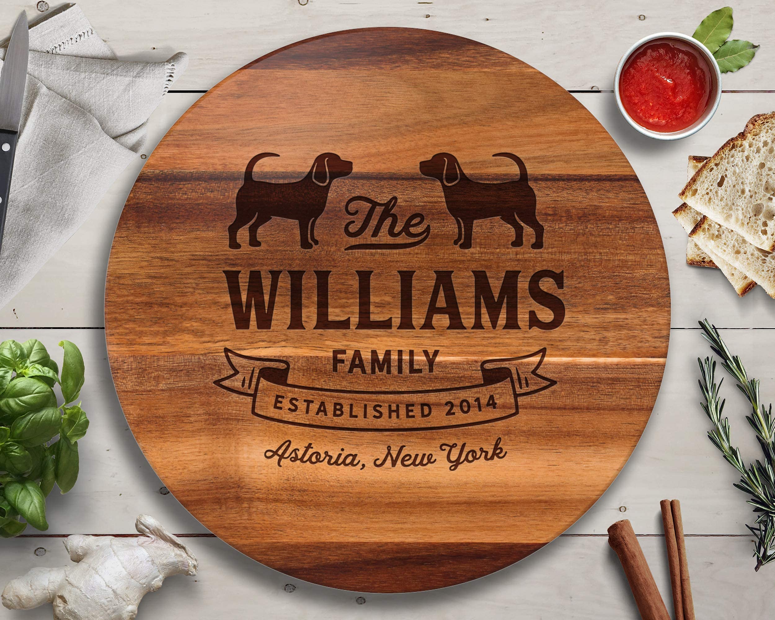 Engraved Wooden Lazy Susan Turntable - Unique Cat & Dog Lover Gift for Pet Owners | Perfect for Kitchen, Dining Table, or Pet-Themed Home Decor