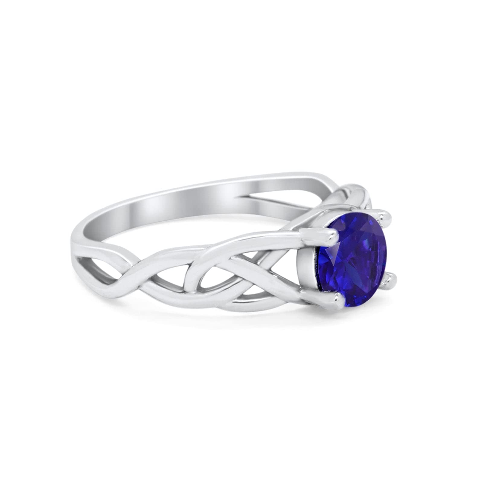Blue Apple Co. Solitaire Celtic Engagement Ring - Round Cubic Zirconia in 925 Sterling Silver - Perfect for Proposals, Weddings & Anniversary Gifts