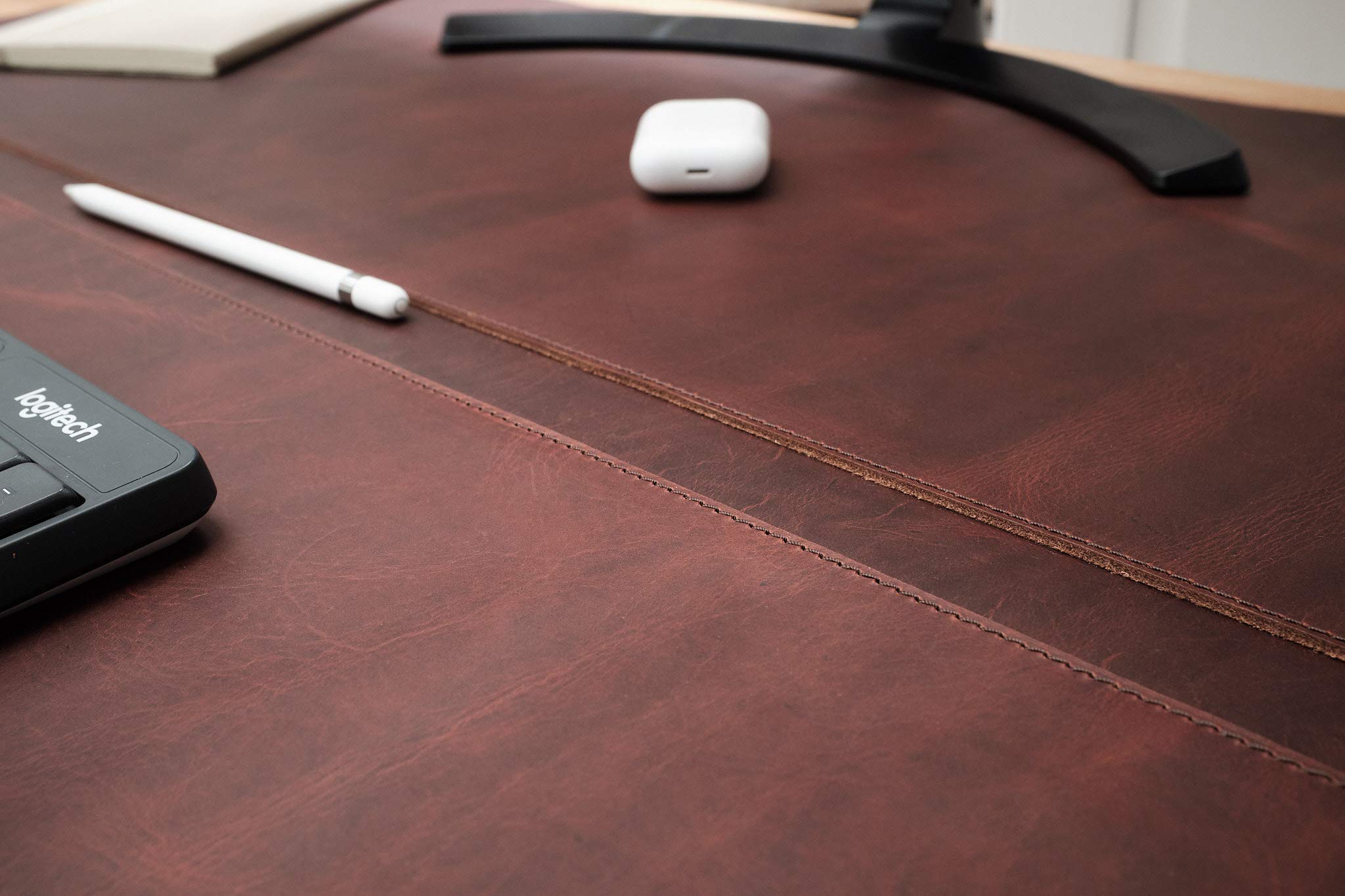 Distressed Cognac Leather Desk Pad for Men - Handmade Leather Blotter & Organizer | Premium Office Supplies for Home & Workspace | Perfect Gift for Professionals & Executives | Ideal for Laptop Users, Writing & Desk Organization