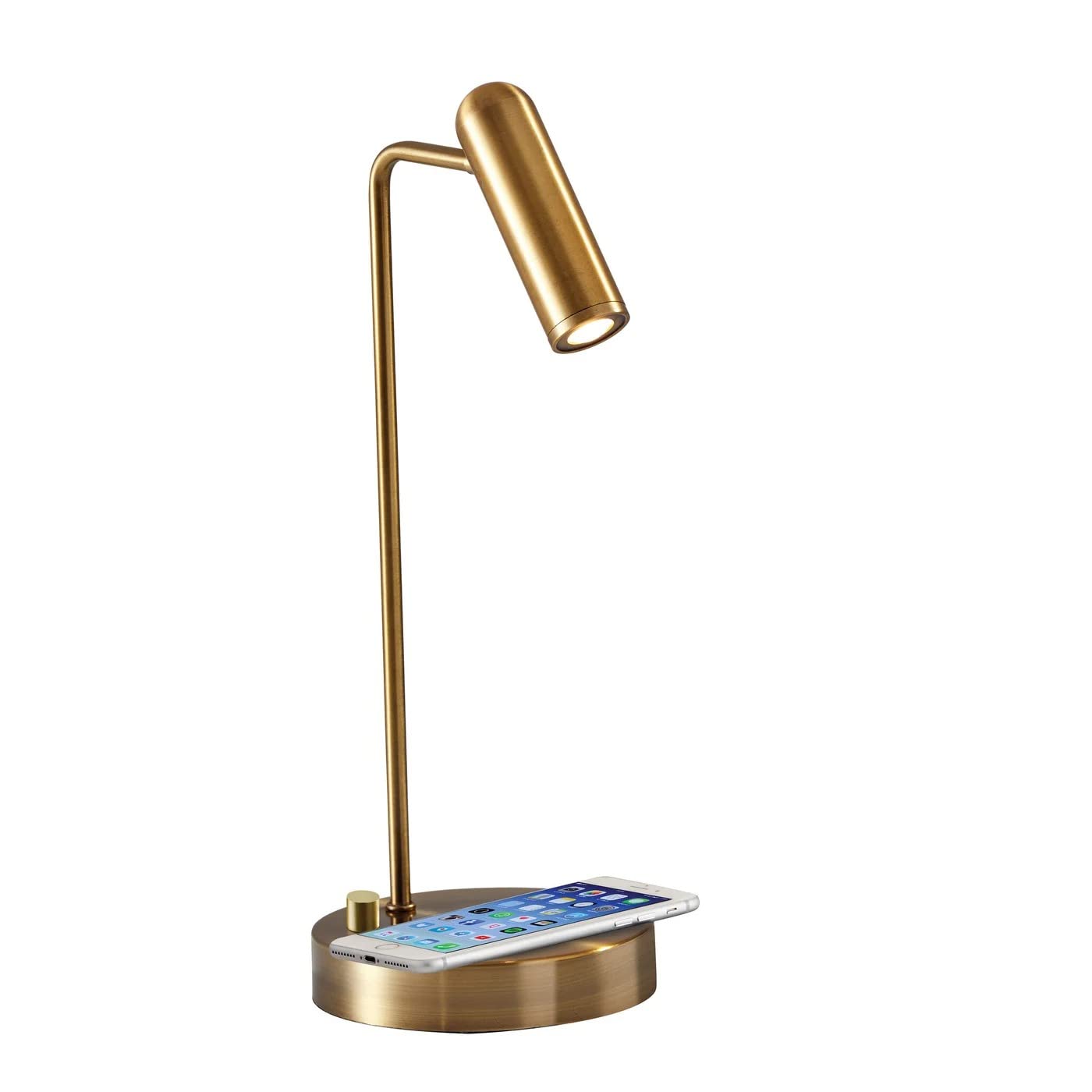 Adesso 3162-21 Kaye LED Desk Lamp with Wireless Charging - 7W Bright LED Light, 5W QI Wireless Charger & USB Port - Perfect for Home Office, Study, Bedroom Nightstand & Workspace Lighting