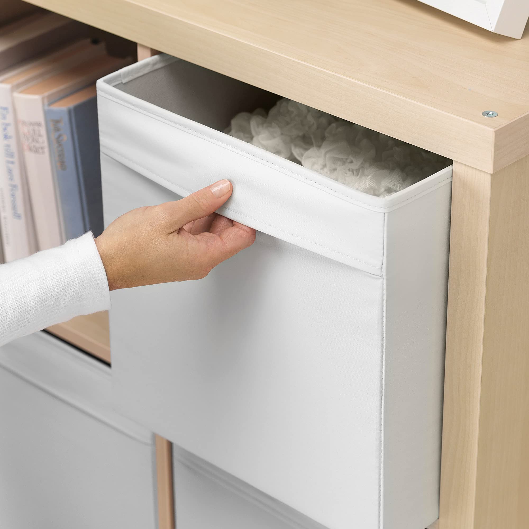 Foldable Fabric Storage Bins 13x15x13 Inches - 2 Pack White Closet Organizer Cubes for Home, Nursery, Office & Shelves | Perfect for Clothes, Toys & Home Organization