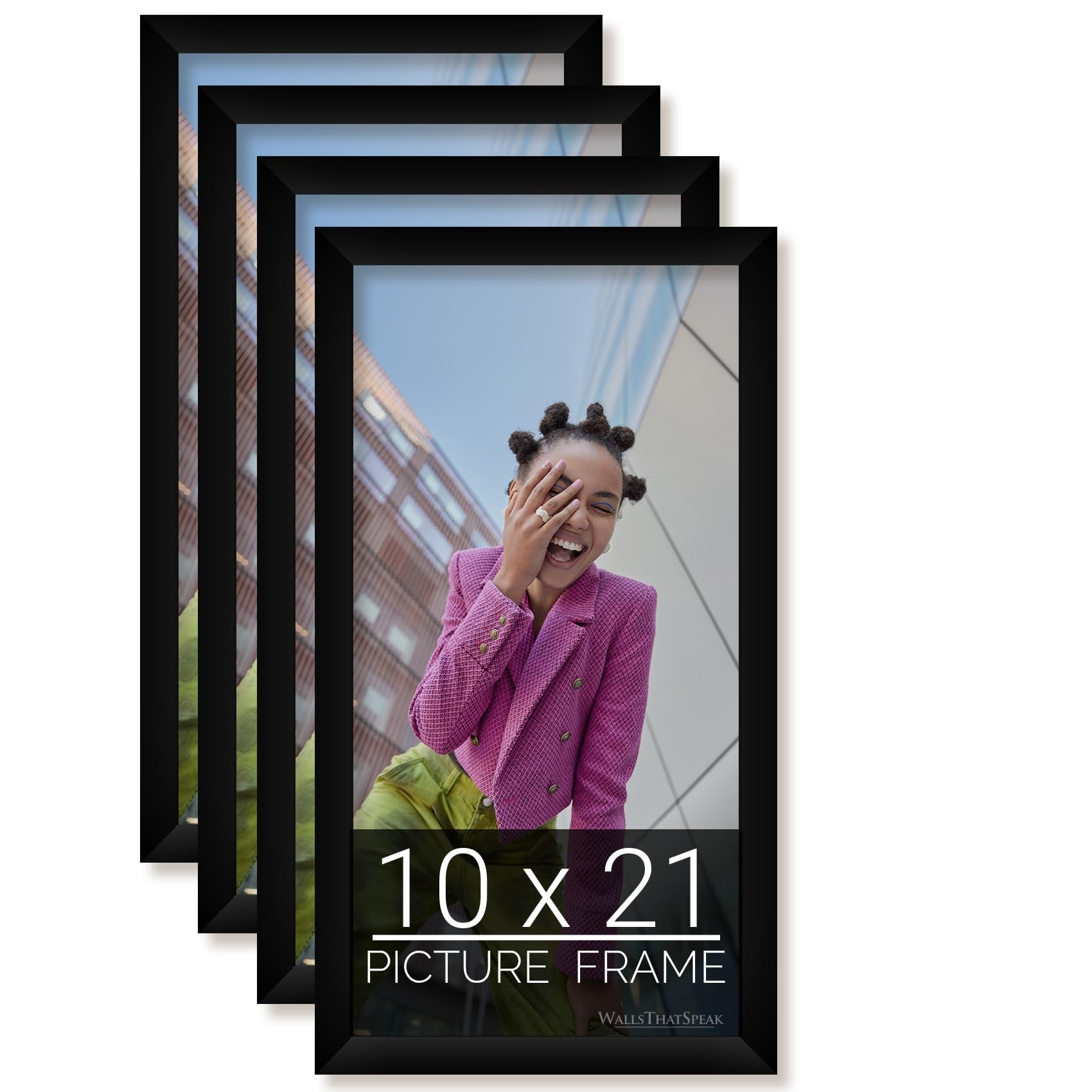 10x21 Black Picture Frame Set of 4 - Premium Wall Decor for Puzzles, Posters, Photos & Artwork - Perfect for Home, Office & Gallery Displays
