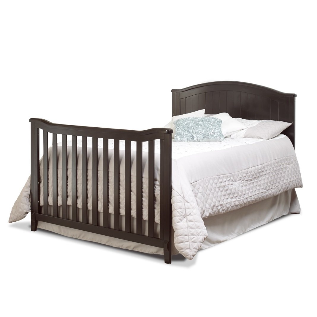 Sorelle Furniture Convertible Crib Rail - Wooden Toddler to Full-Size Bed Conversion Kit (Espresso #221) - Safe Transition for Growing Kids - Perfect for Nursery, Daycare & Guest Rooms