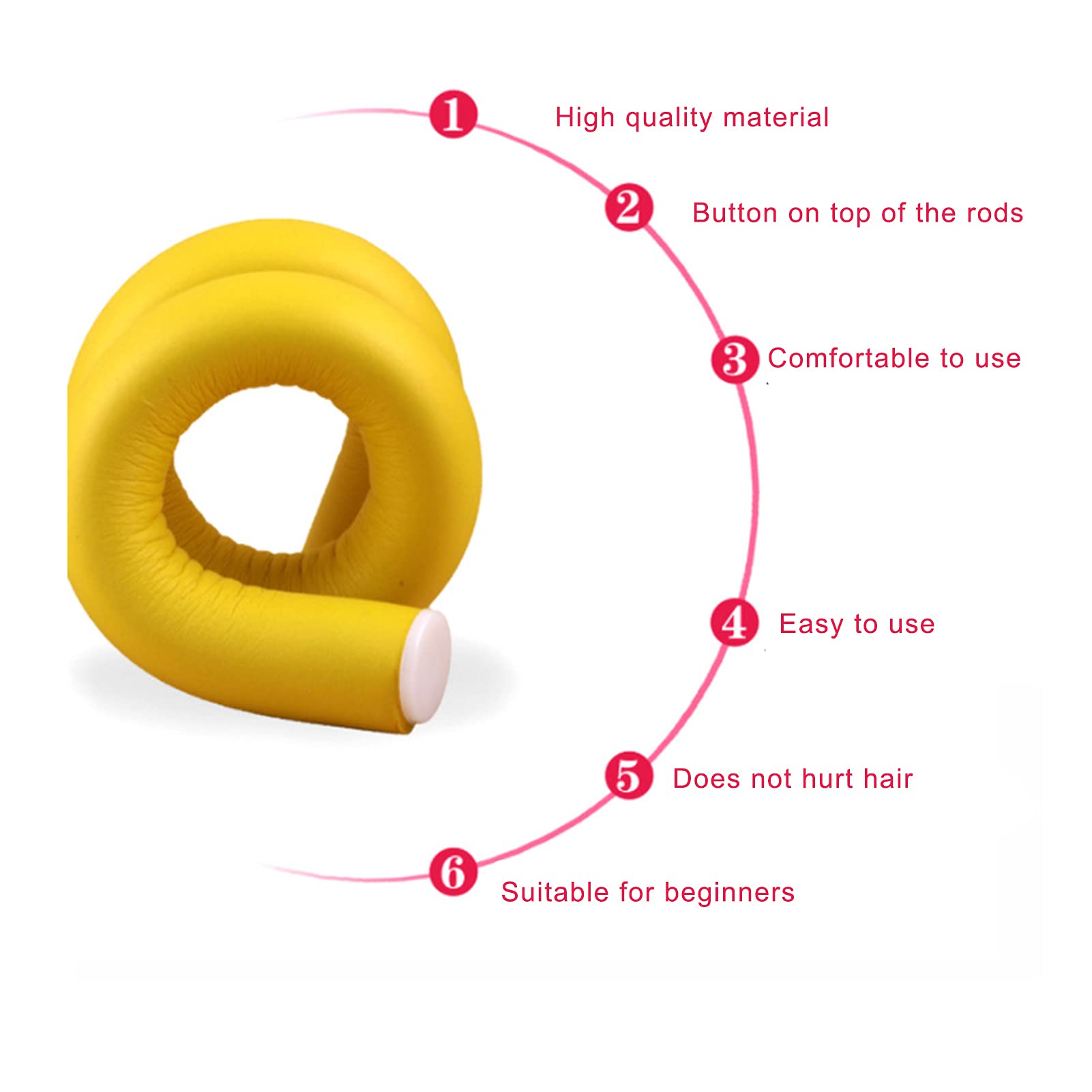 Soft Bendy Hair Rollers - No Heat Hair Curlers for All Hair Types | Easy to Use, Lightweight & Damage-Free | Perfect for Overnight Styling, Travel & Everyday Use