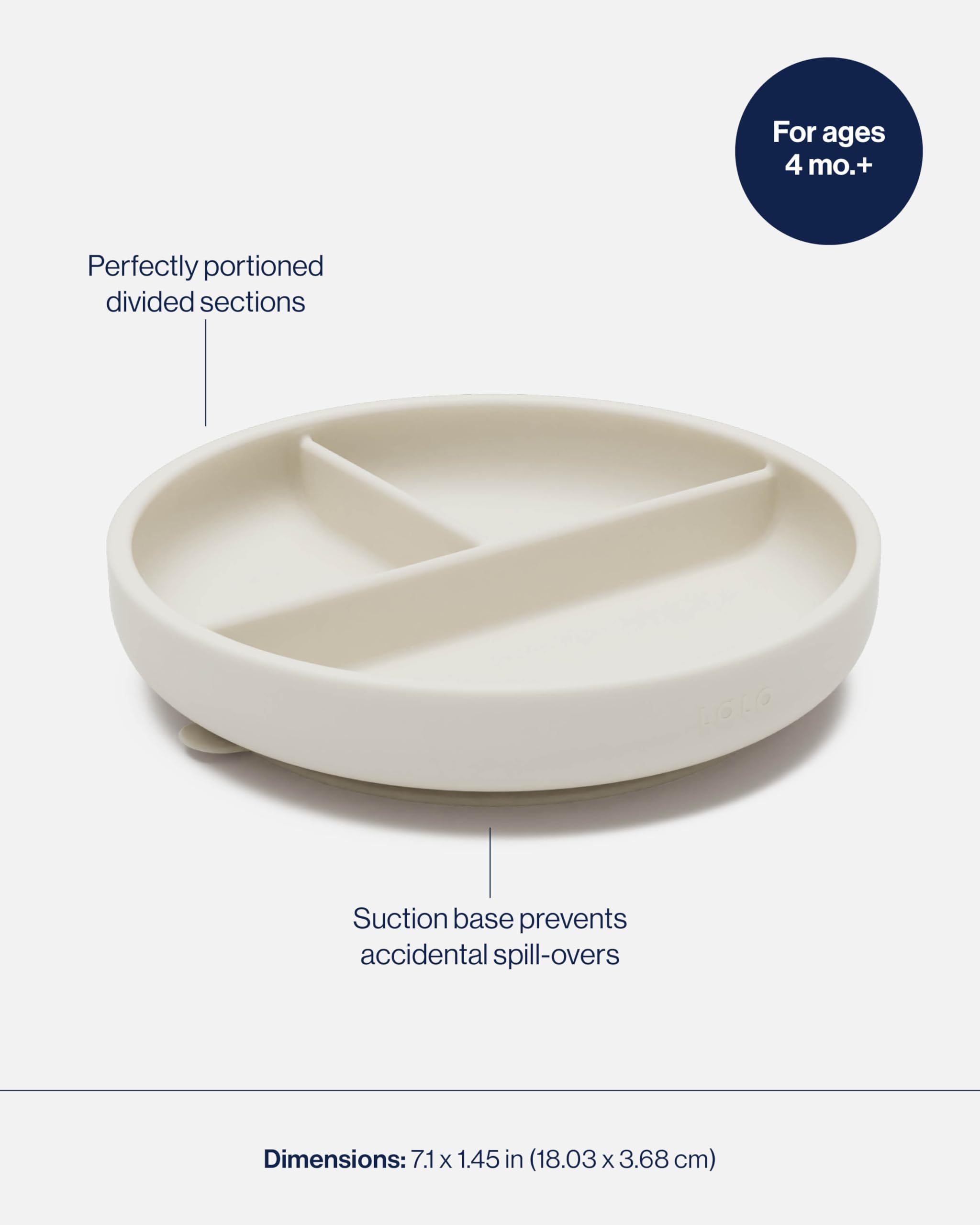 Lalo Suction Plates - 2 Pack Non-Toxic Silicone Baby Plates with Strong Suction Base | BPA-Free, 3 Divided Sections for Toddlers | Perfect for Oatmeal, Purees & Finger Foods | Secure Mealtime Solution for High Chairs & Tables
