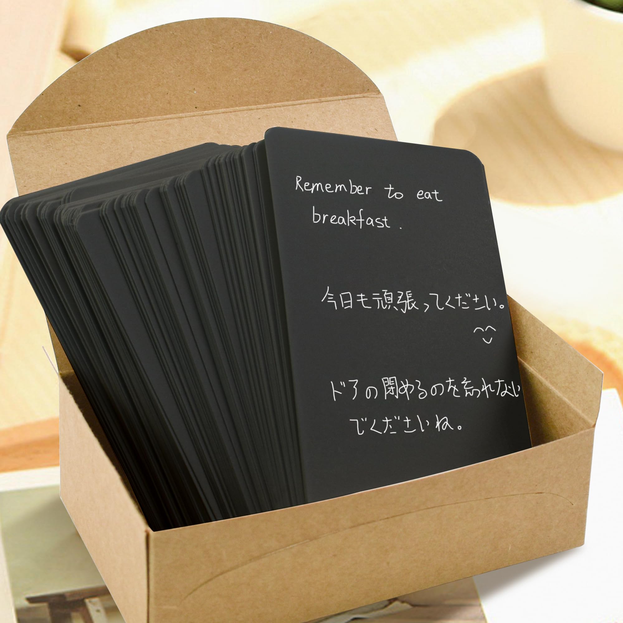 VANRA 300PCS Blank Index Cards 3x5 inches - Thick 110lb Cardstock Flash Cards, Unruled Study Cards for School Learning & Office Use - Perfect for Note Taking, Memorization & Presentations (Black, 300/Pack)