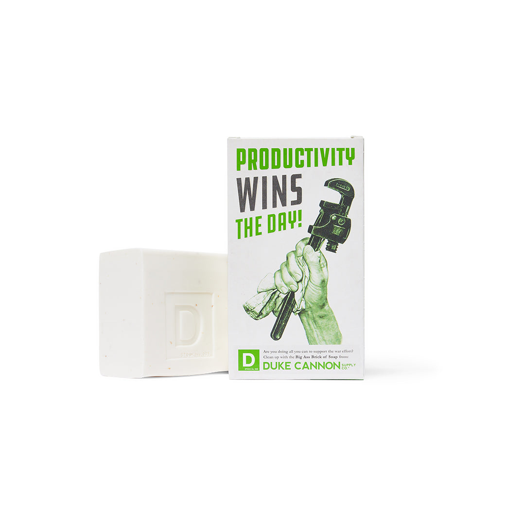 Duke Cannon Productivity Soap for Men - Large Gritty Bar Soap with Natural Ingredients - Energizing Scent for Morning Shower & Post-Workout Refreshment