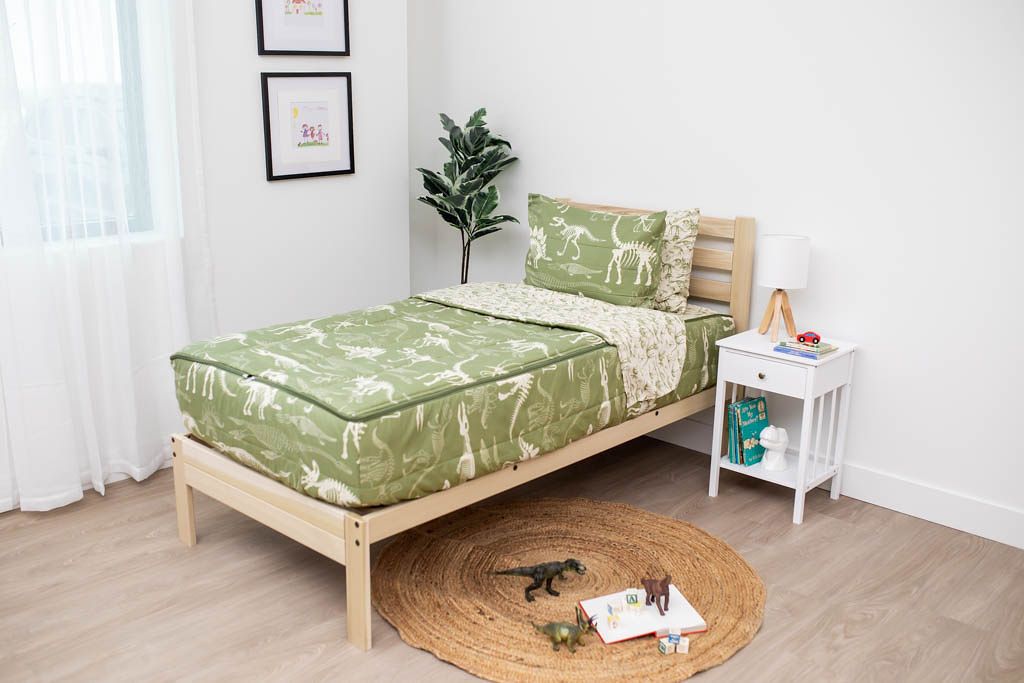 Fossil Print Zipper Bedding Set - Soft & Stylish Comforter Cover with Zipper Closure - Perfect for Kids, Teens & Adults Bedrooms, Dorms & Guest Rooms