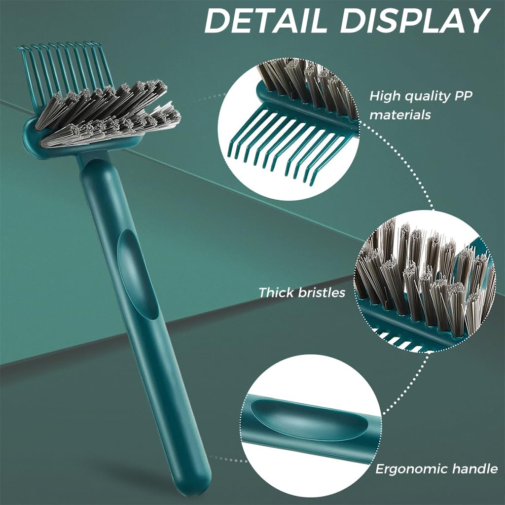 ZIBUYU® 2-in-1 Hair Brush Cleaner Tool - Professional Soft Bristle Brush with Embedded Comb for Removing Hair & Dust (2 Pack) - Perfect for Salon, Home, Bathroom & Travel Use