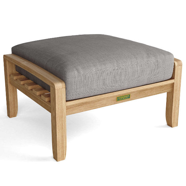 Natsepa Deep Seating Ottoman - Large Comfortable Footrest Pouf with Sturdy Wooden Legs, Perfect for Living Room, Bedroom or Patio Relaxation