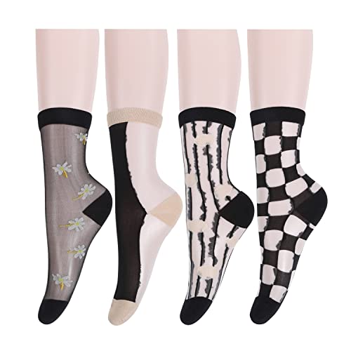 4 Pack- Black Plaid Daisy