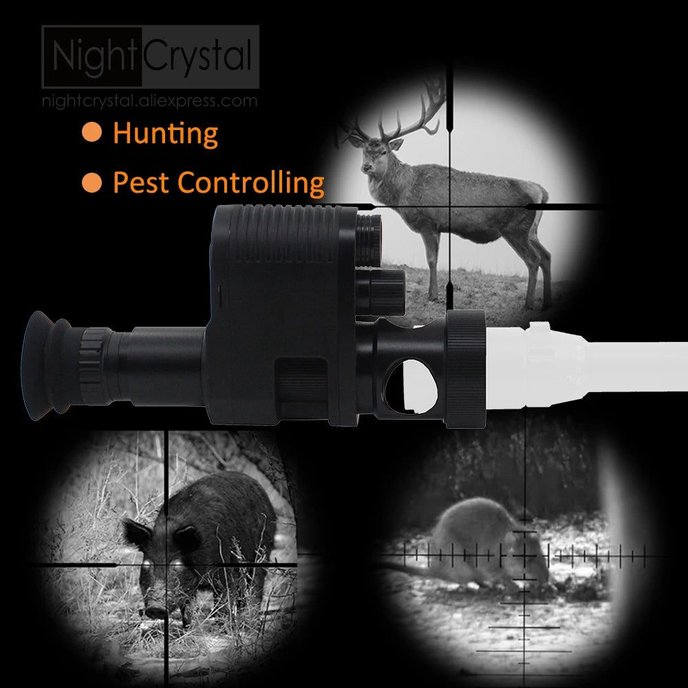 Best Hunting Night Vision Goggles with 850nm Rifle Thermal Scope - Clip-On Monocular Digital Camera for Red Dot Sight & Laser IR - Perfect for Night Hunting, Wildlife Observation & Tactical Missions