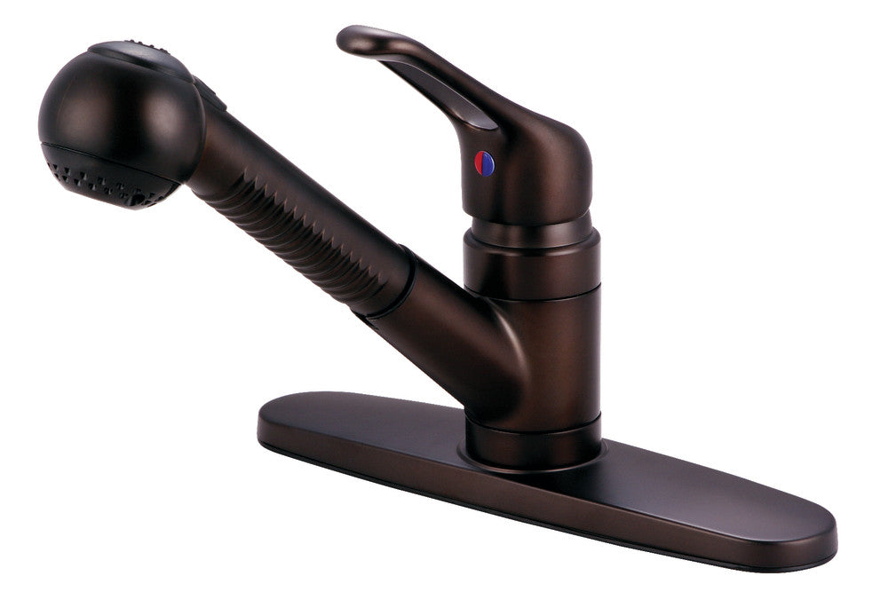 Kingston Brass KB701SP Single Handle Pull Out Kitchen Faucet - Stainless Steel, High Arc Design for Modern Kitchens | Perfect for Washing Dishes, Filling Pots & Cleaning Countertops