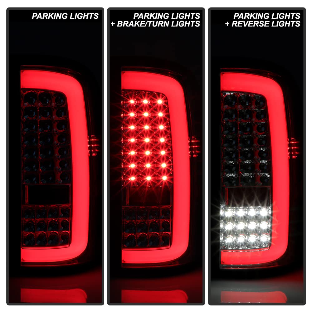 ACANII Chrome LED Tube Tail Lights Brake Lamps Pair for 2014-2018 GMC Sierra 1500/2500HD/3500HD - Durable Replacement for Incandescent Lights, Enhanced Visibility & Style for Night Driving & Off-Road Adventures