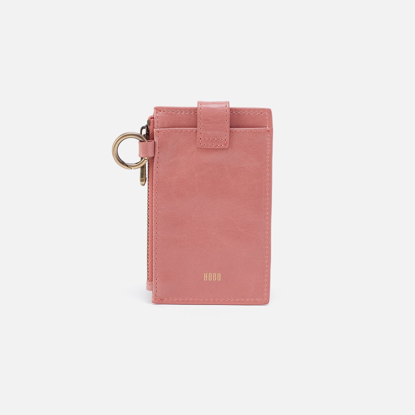 Polished Leather Ring Credit Card Wristlet with RFID Protection - Rose Gold for Women | Perfect for Travel, Shopping & Night Out Accessories