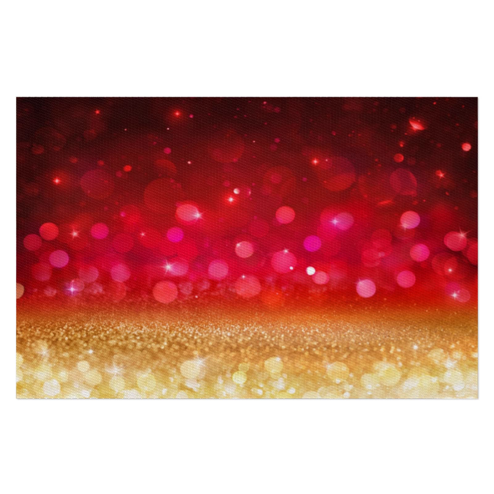 Red Golden Galaxy Placemats Set of 4 - PVC Heat & Stain Resistant, Washable Vinyl Table Mats for Dining & Home Decor - Perfect for Everyday Meals, Dinner Parties & Kitchen Protection