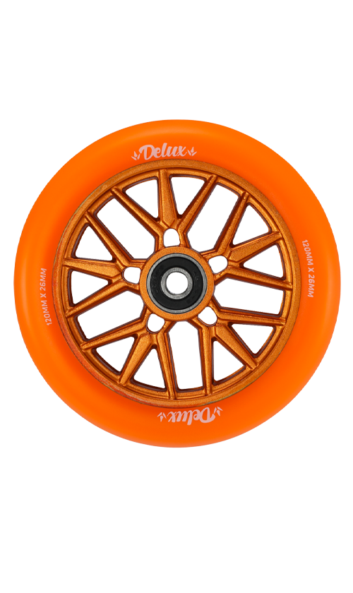 Envy Delux Scooter Wheels 120mm Orange - High Performance Skateboard Wheels for Street & Park Riding - Perfect for Tricks, Commuting & Urban Skateboarding