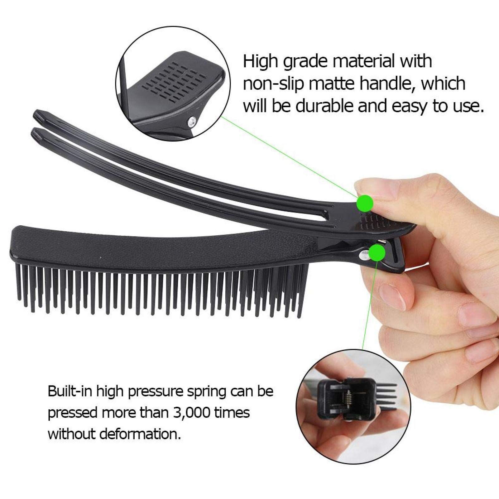 2 Pack Black ABS Hair Sectioning Clips for Styling - Professional Hairdressing Tools for Salon, Braiding, Coloring & DIY Hairstyles at Home