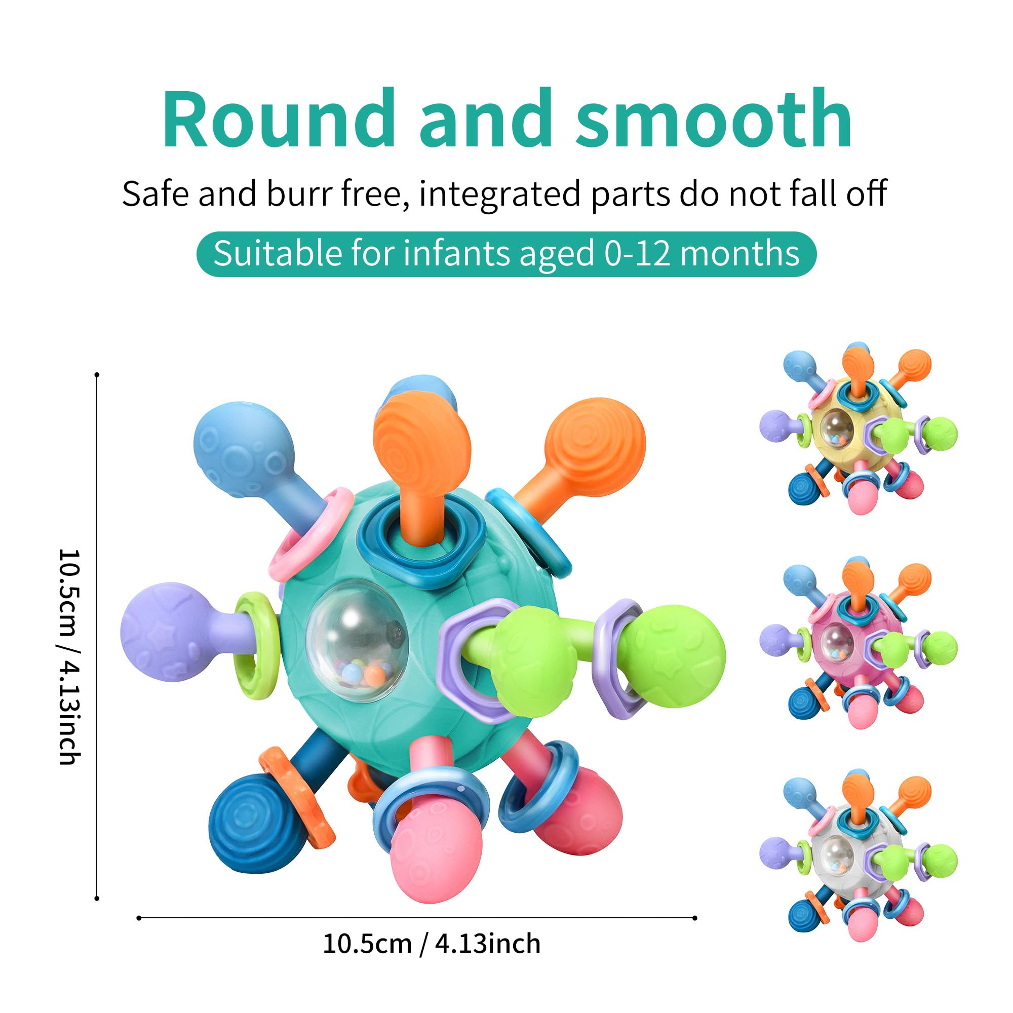 Montessori Baby Teething Toys for 0-12 Months - BPA Free Sensory Chew Toys for Infants & Toddlers (0-18 Months) - Developmental Learning Rattle Toys - Perfect Baby Shower Gift for Boys & Girls - Ideal for Soothing Gums, Sensory Play & Early Education