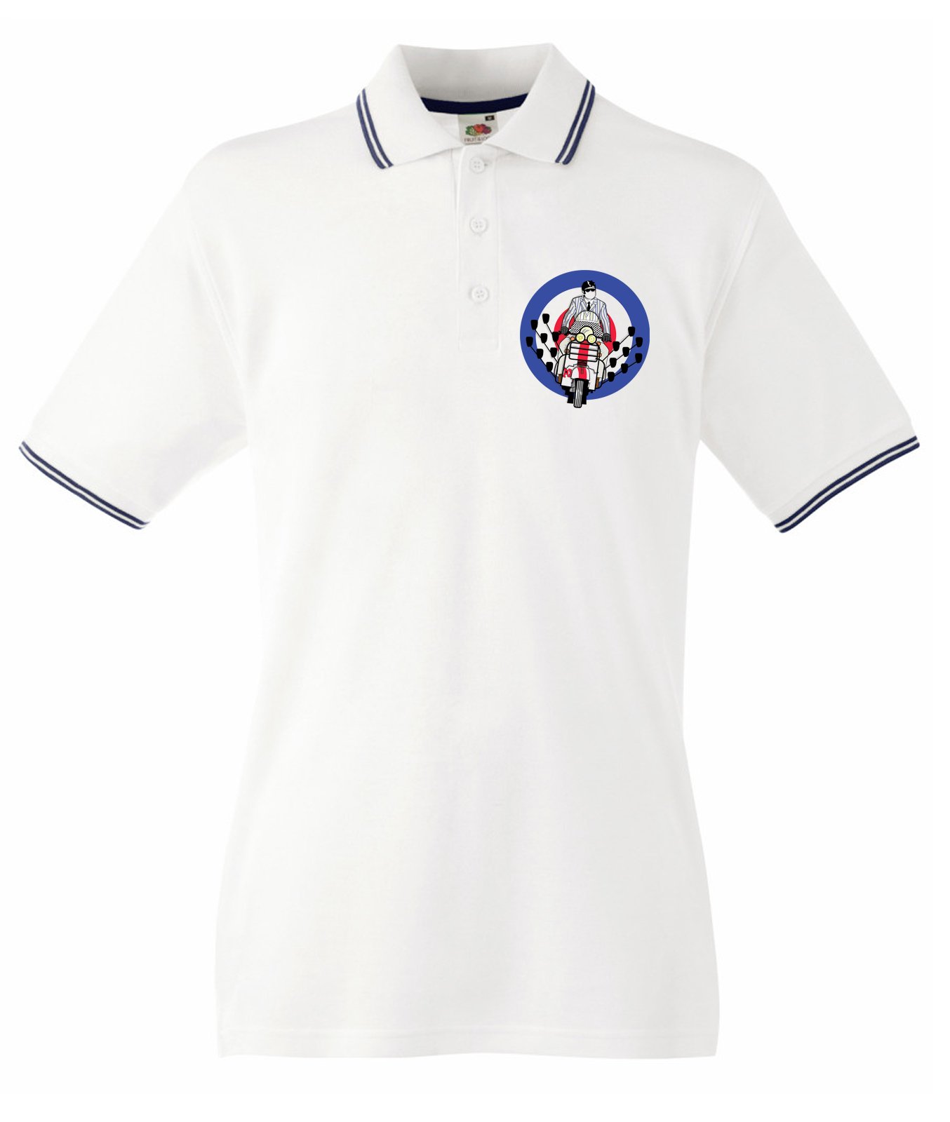 Men's Tribal Contrast Polo T-Shirt - Stylish Scooter & Casual Wear for Everyday Comfort