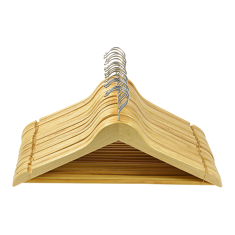 120-Piece Wooden Clothes Hangers Set for Coats, Pants & Suits - Natural Wooden Hangers with Non-Slip Design - Perfect for Closet Organization, Wardrobe Storage and Retail Display