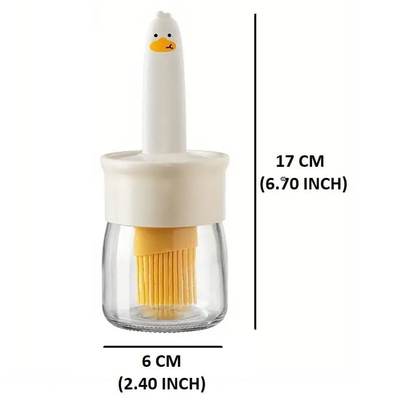 MR.JV 1-Piece Silicone Oil Dispenser Bottle with Basting Brush - Perfect for Cooking, Baking, BBQ, Air Frying - Ideal for Measuring Vinegar, Sauce & Oil (Multicolor) - Great for Kitchen, Grill & Food Prep