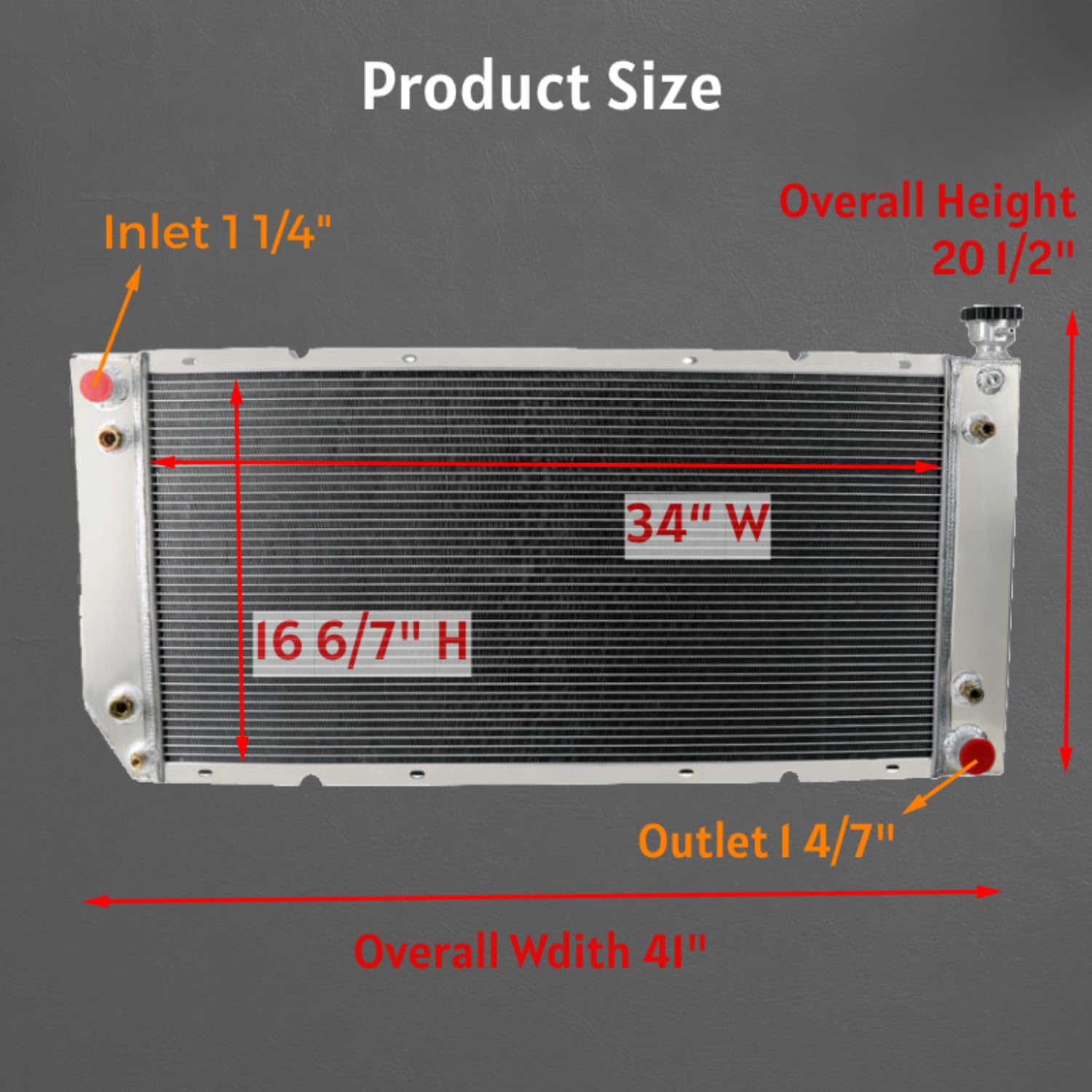 High-Performance 3-Row Aluminum Radiator with Dual 14