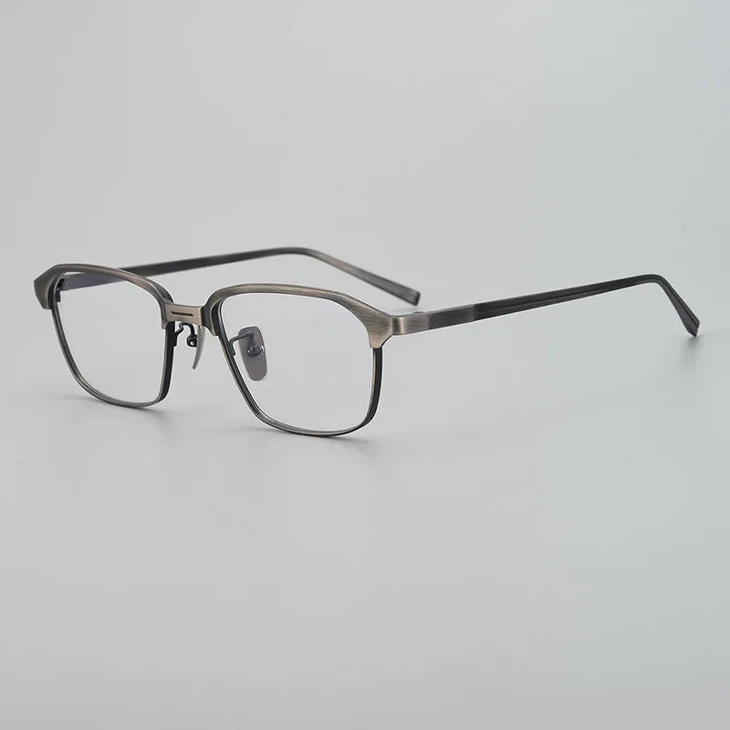 Stylish Black Unisex Titanium Full Rim Square Eyeglasses 49024 - Perfect for Work, Reading & Fashion Accessories