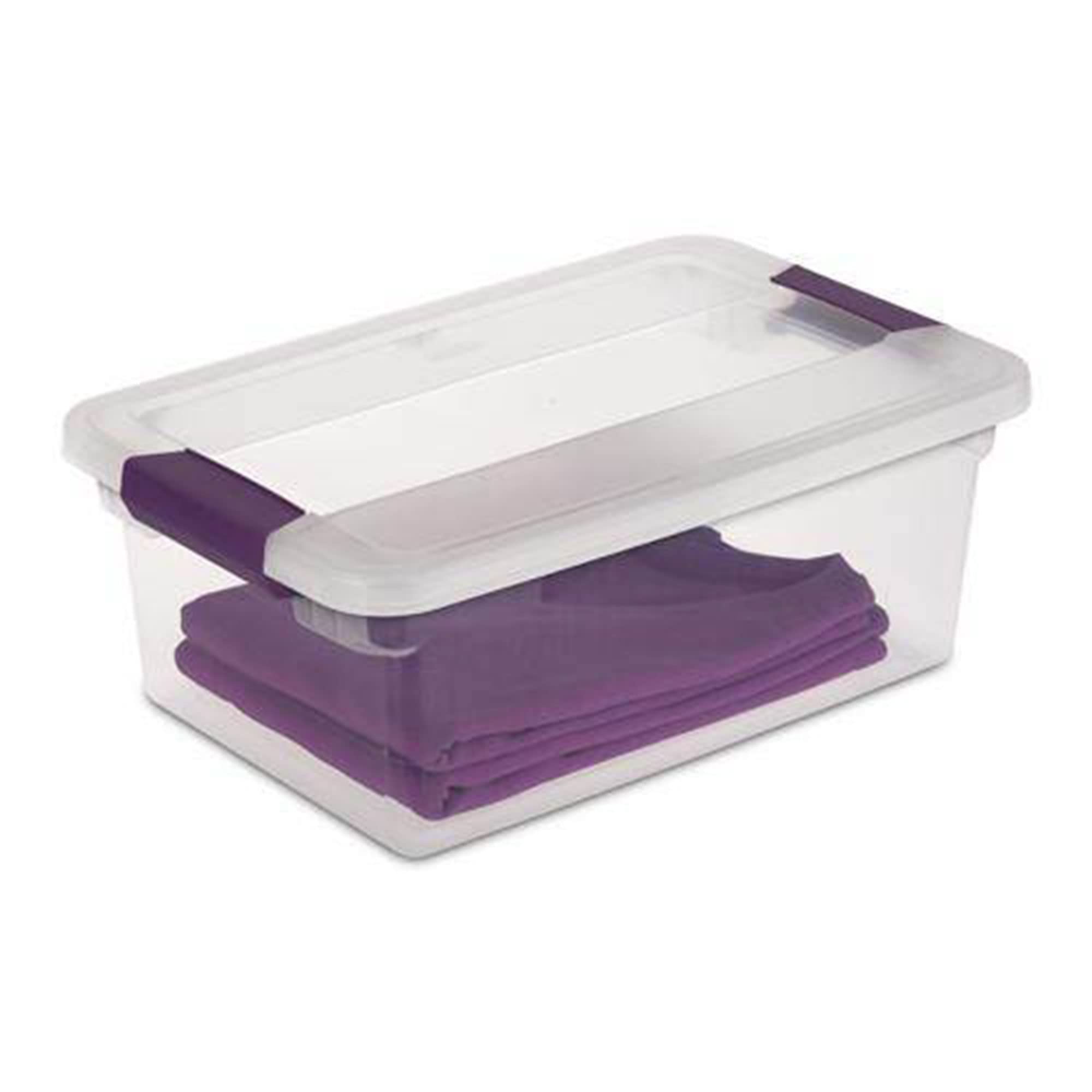 Sterilite 15 Quart & 6 Quart Clear Plastic Storage Containers with Lids - 12 Pack Each for Home, Office & Garage Organization - Stackable Bins for Toys, Clothes, Holiday Decor & Pantry Storage