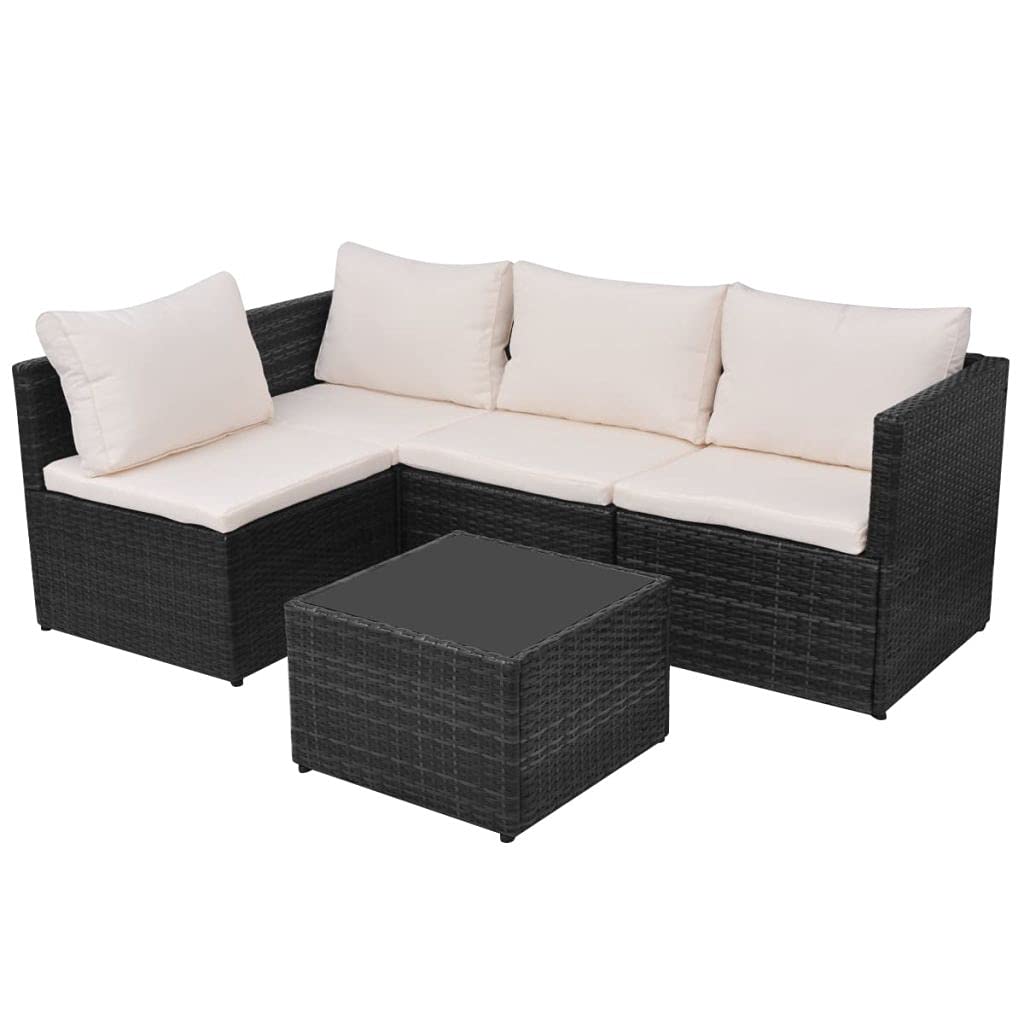 TOPINCN 5-Piece Outdoor Patio Furniture Set with Cushions - All-Weather Woven Resin Garden Sofa Set for Backyard, Poolside & Terrace Relaxation