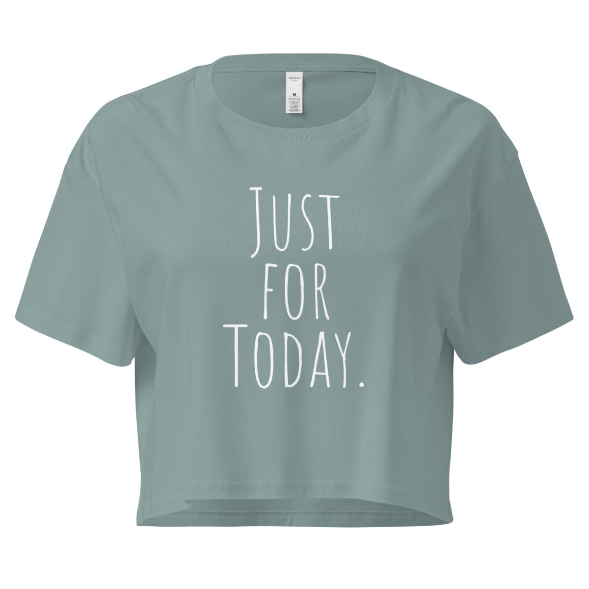 JUST FOR TODAY - Women's Cropped Affirmation T-Shirt | Positive Message Tee | Motivational Gift for Her | Gym, Yoga & Everyday Wear
