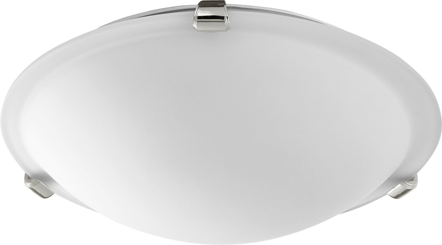 3000 Ceiling Mounts Two Light Ceiling Fixture in Polished Nickel with Satin Opal Glass - Perfect for Dining Room, Bedroom, and Hallway Lighting