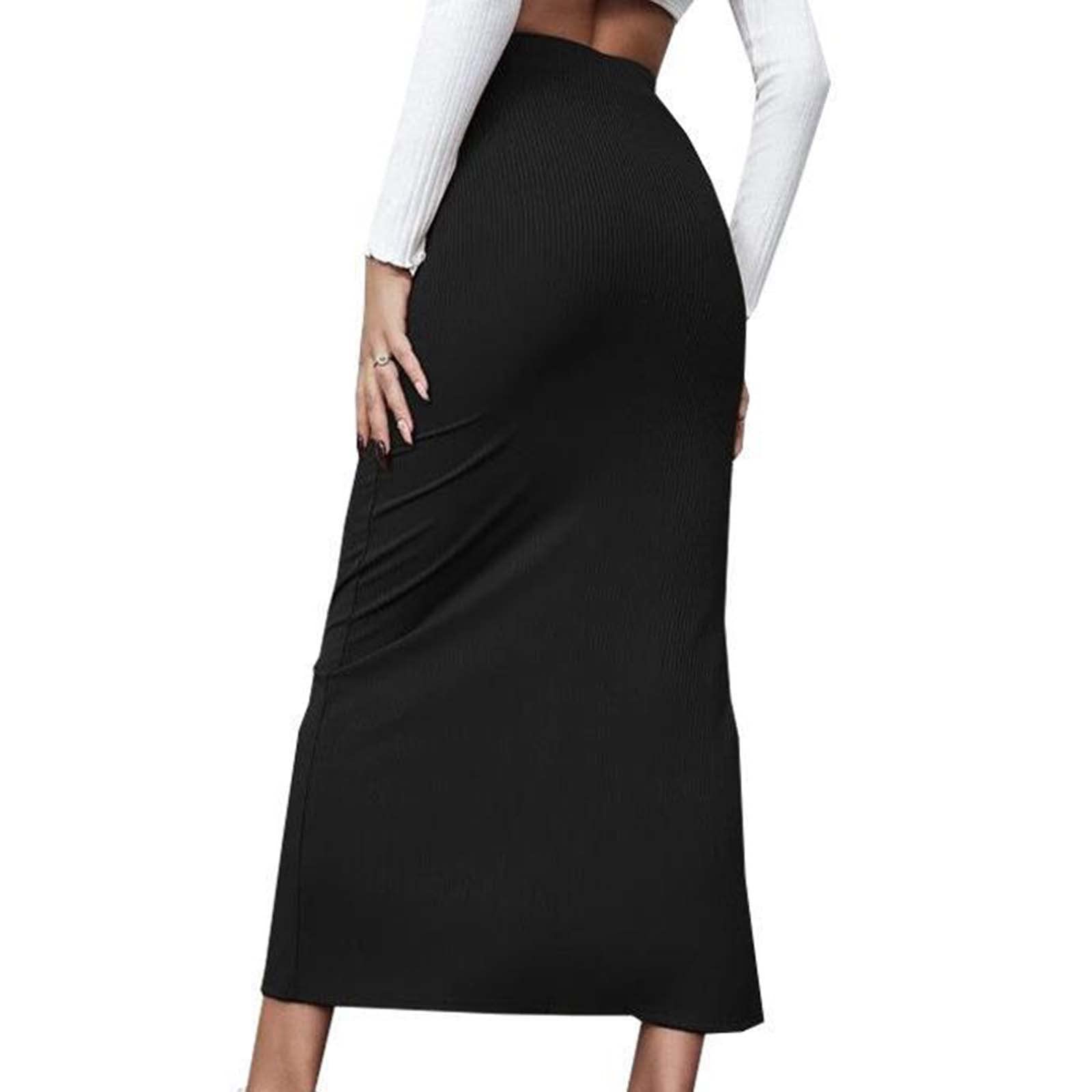 Women's Maxi Long Ribbed Wrap Skirt with Slit - Criss Cross Pencil Skirt for Women 2024 Y2K Fashion | Perfect for Casual, Office, and Party Wear