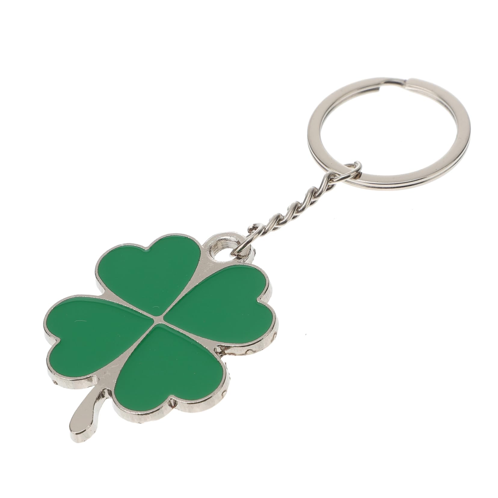 Valentine's Day Keychain - 4 Leaf Clover Key Ring, Irish Gifts for Women, Zinc Alloy Car Key Fob Cover, 3D Metal Keychain Accessory - Perfect for St. Patrick's Day Gifts, Car Keys, Bag Charms & Memory Keepsakes