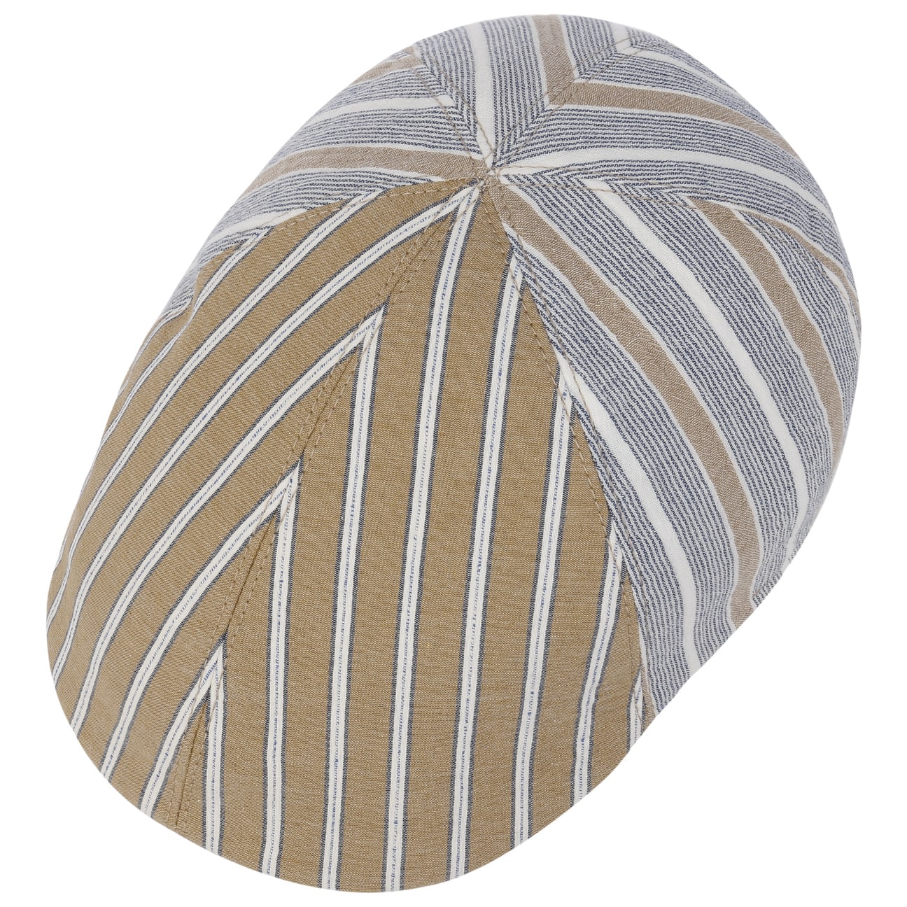 Mayser Paddy Two Stripes Cotton Flat Cap - Classic Men's Hat for Casual, Golf & Outdoor Activities