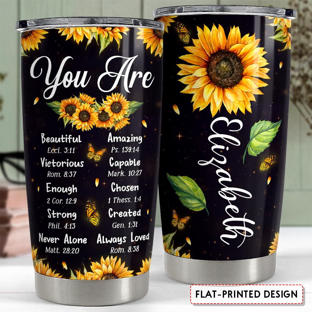Personalized Inspirational Tumbler for Women - 20oz & 30oz Travel Coffee Mug with Motivational Quotes - Great Gift for Women, Girls, Teens, Friends - Perfect for Christian Faith, Birthday, Christmas, Anniversary Gifts - Ideal for Office, Gym, Travel & Daily Use