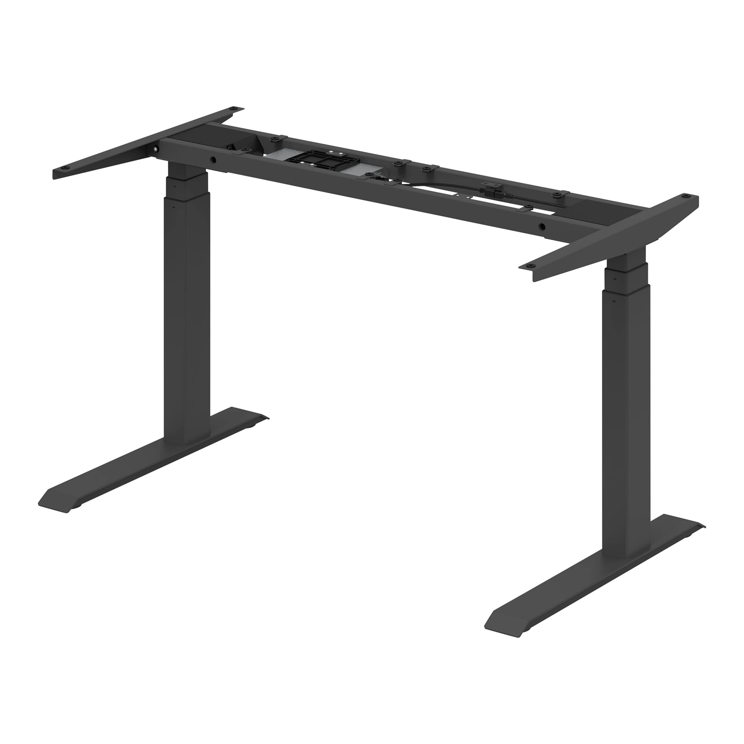 Dual Motor Electric Adjustable Height Standing Desk - EZ Assemble Steel Frame (Charcoal) | Perfect for Home Office & Workspace Ergonomics