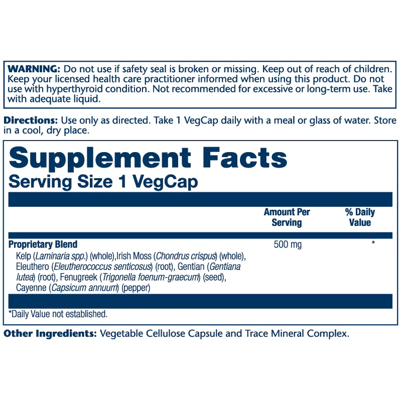 Solaray Thyroid Blend SP 26 - Thyroid Support Supplement with Iodine & Herbs for Energy & Metabolism | Thyroid Health for Women & Men | Daily Wellness & Vitality