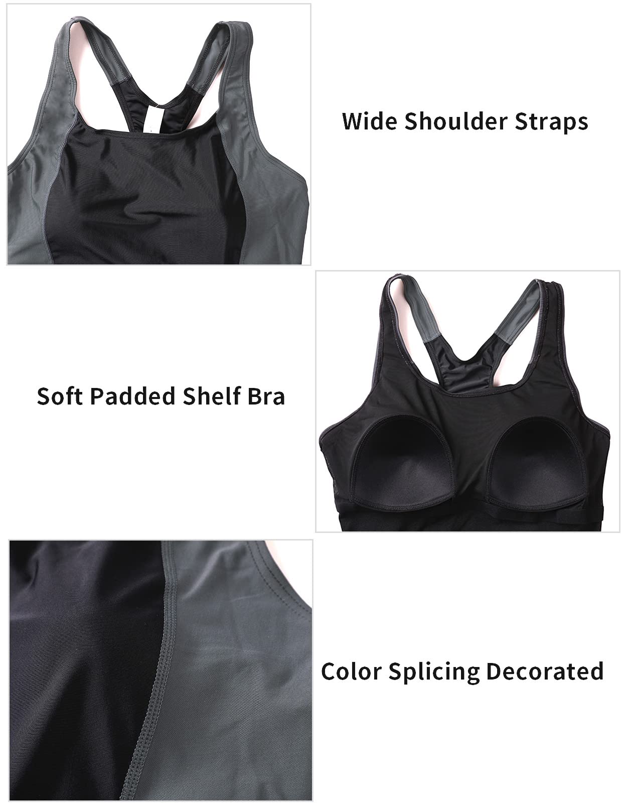 CharmLeaks Women's One Piece Boyleg Swimsuits - High Waisted Training Swimwear for Swimming & Water Aerobics | Perfect for Beach, Pool & Gym Workouts
